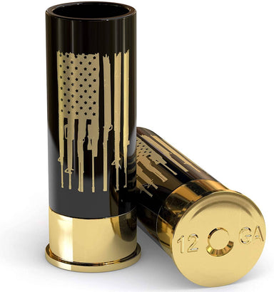12 Gauge Shot Glasses Set of 4 - Gun American Flag - The Bronze Butterfly