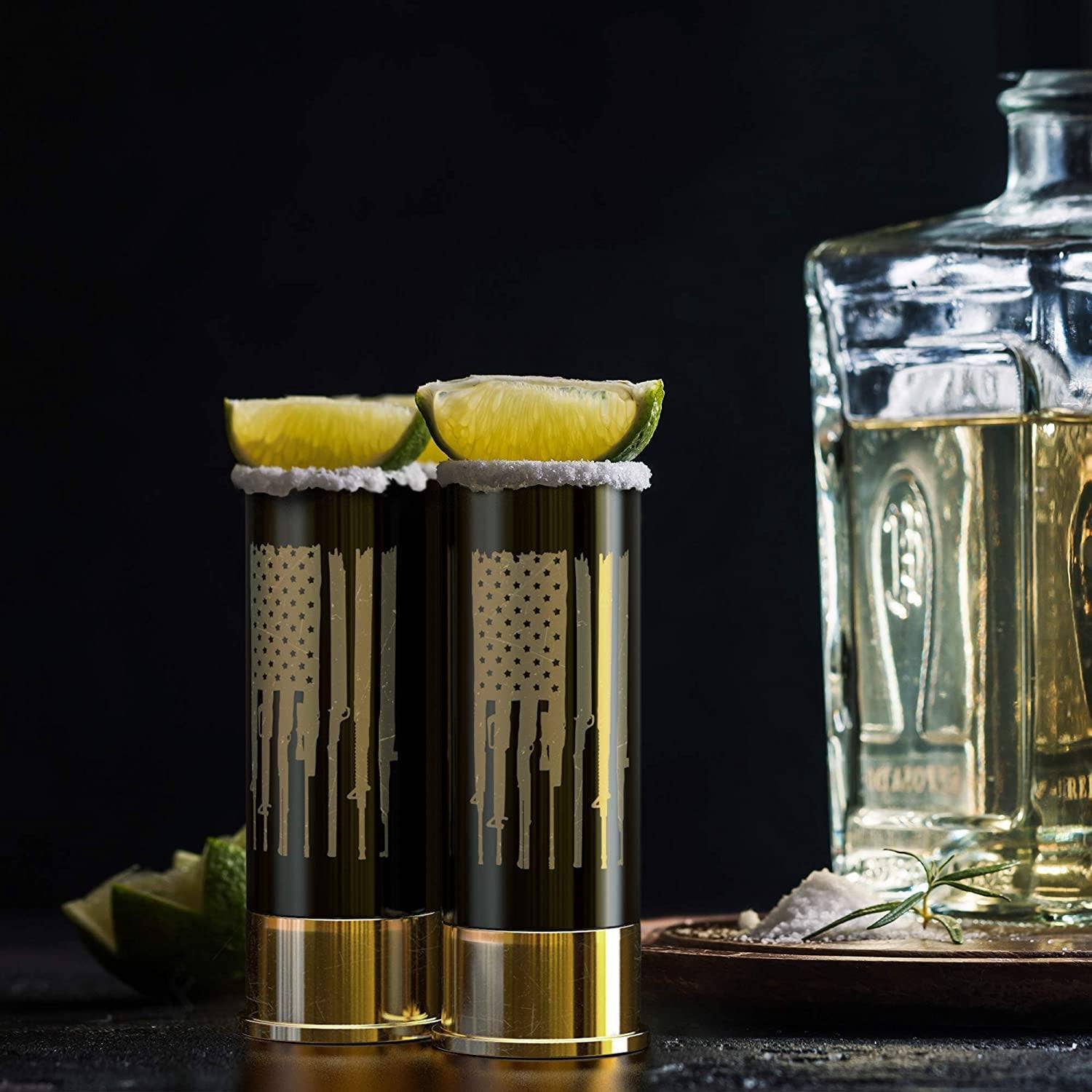 12 Gauge Shot Glasses Set of 4 - Gun American Flag - The Bronze Butterfly