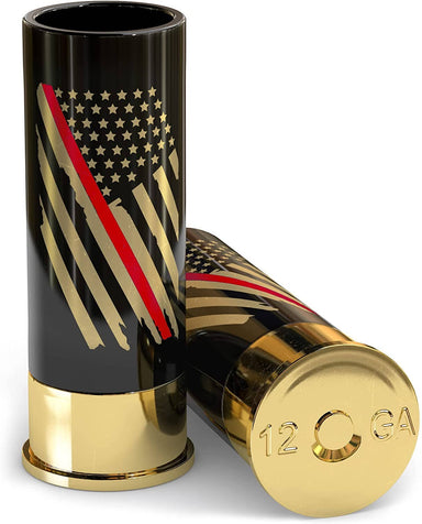 12 Gauge Shot Glasses Set of 4 - Thin Red Line Fire Fighter - The Bronze Butterfly