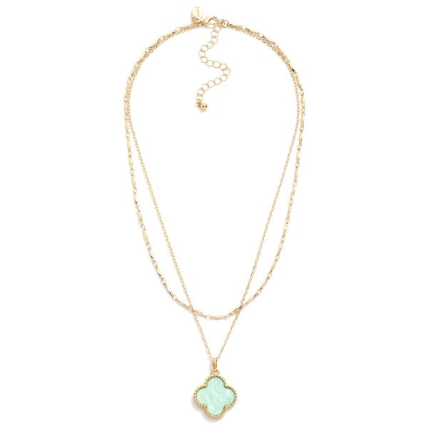 Layered Chain Link Necklace Featuring Clover Station