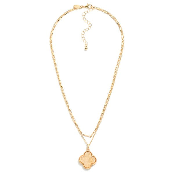 Layered Chain Link Necklace Featuring Clover Station