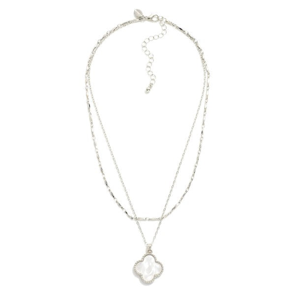 Layered Chain Link Necklace Featuring Clover Station