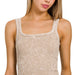 2 Way Neckline Washed Ribbed Cropped Tank - The Bronze Butterfly