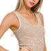 2 Way Neckline Washed Ribbed Cropped Tank - The Bronze Butterfly