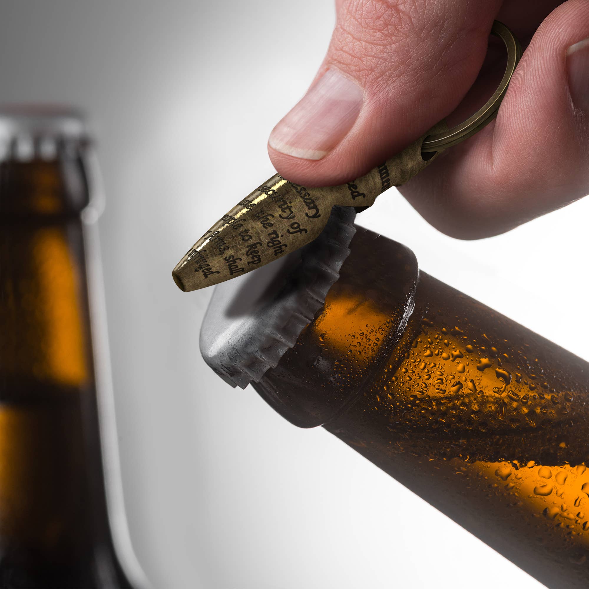 2nd Amendment 50 BMG Keychain Bottle Opener - The Bronze Butterfly