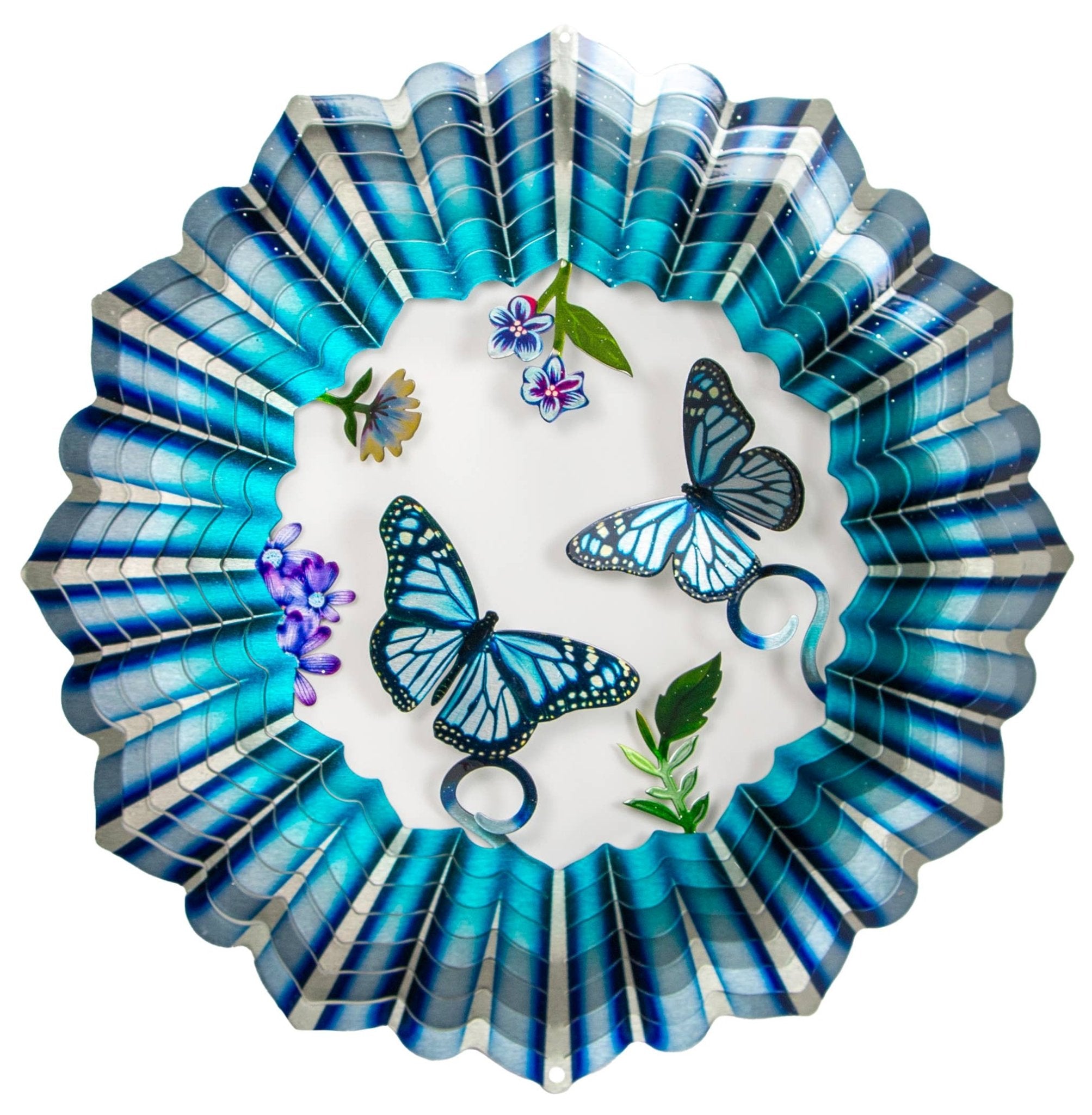 3D Blue Butterfly - Large Wind Spinner - The Bronze Butterfly