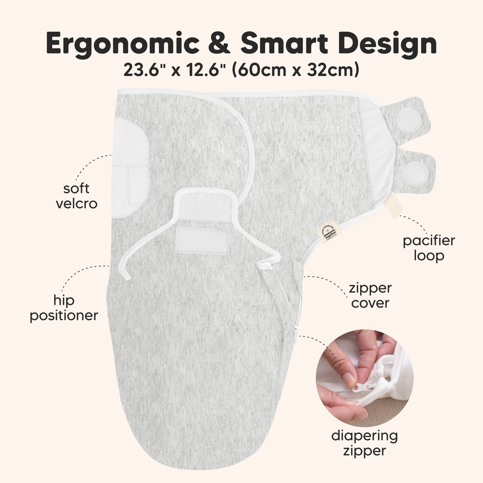 3pk Soothe Zippy Baby Swaddles 0 - 3 Months,Newborn Sleep Sack - The Bronze Butterfly