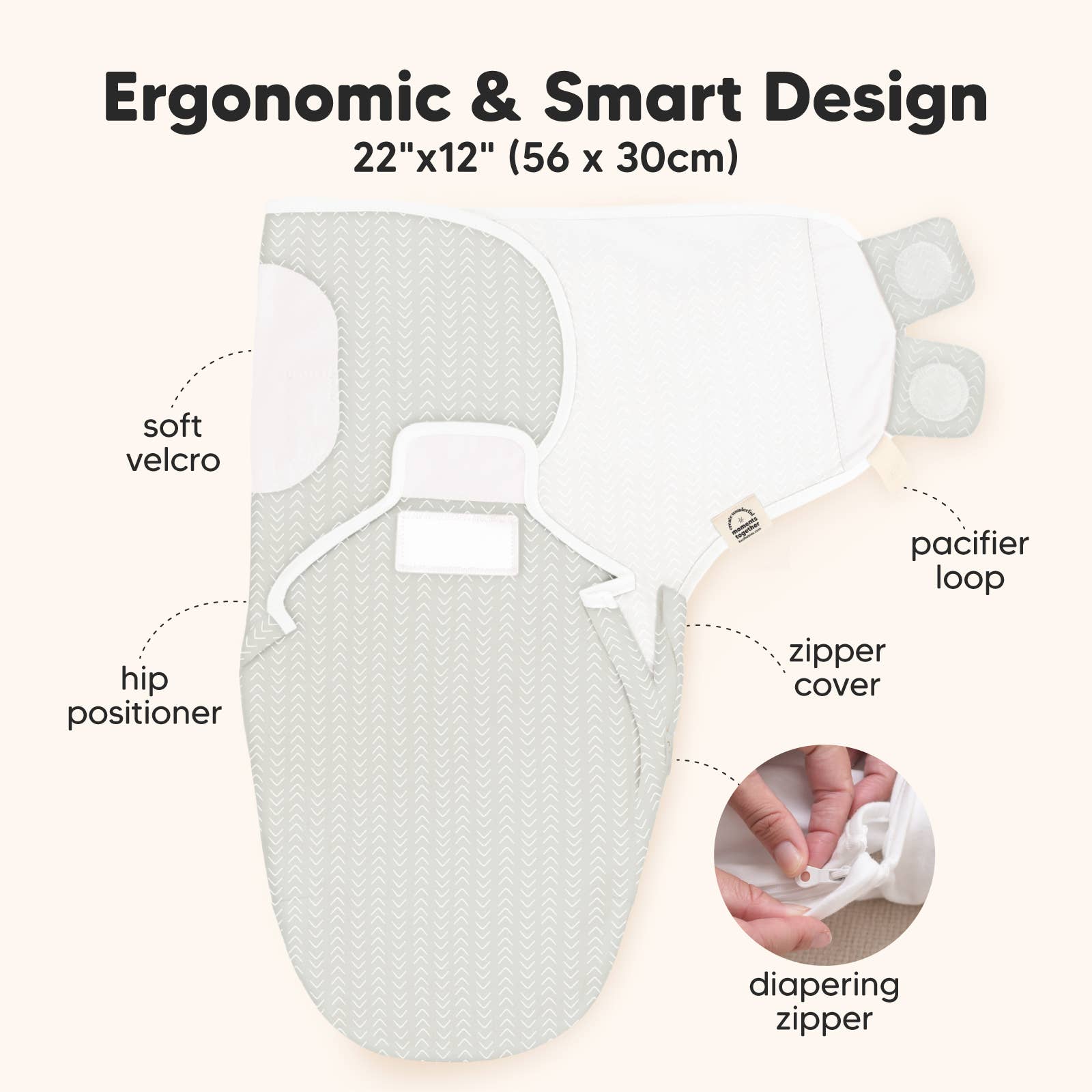 3pk Soothe Zippy Baby Swaddles 0 - 3 Months,Newborn Sleep Sack - The Bronze Butterfly