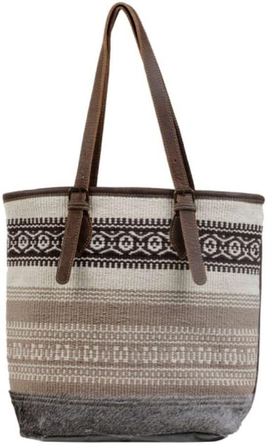 Beige Tribal Patterned Tote Bag Myra S-3047