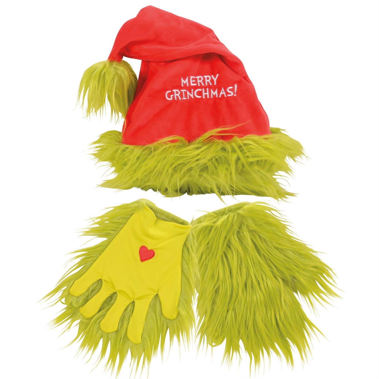Grinch Santa Hat & Gloves