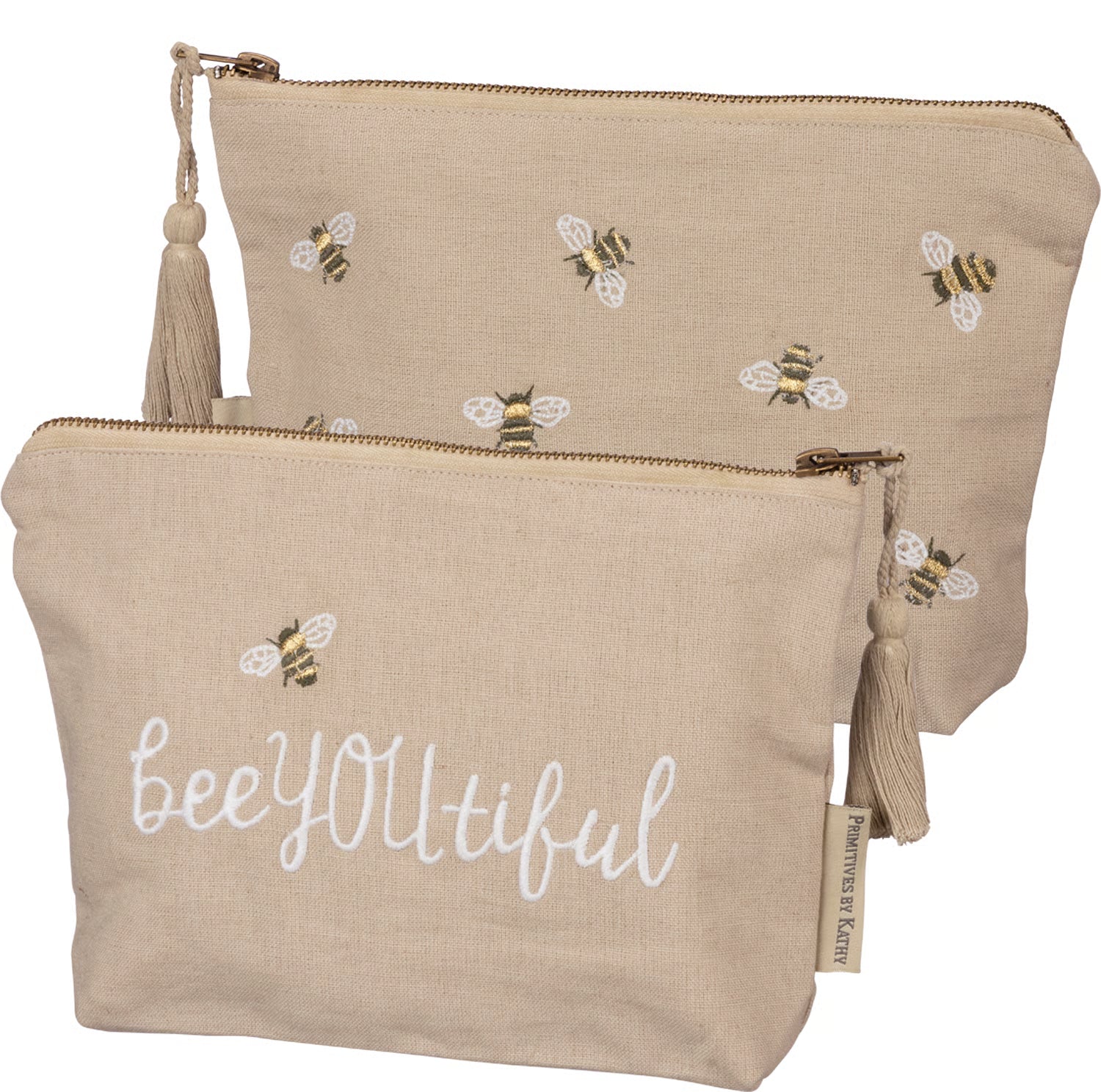 Bee You Tiful Embroidered Zipper Pouch - The Bronze Butterfly