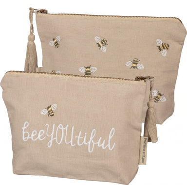 Bee You Tiful Embroidered Zipper Pouch - The Bronze Butterfly