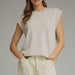Cap Sleeve Crew Neck Top - Almond | Entro - The Bronze Butterfly