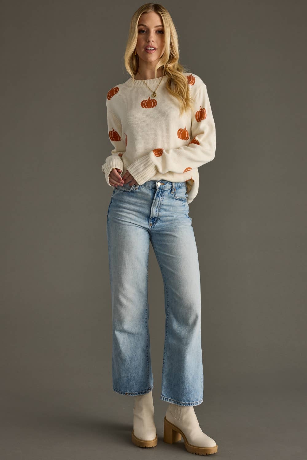 Cream Pumpkin Sweater - The Bronze Butterfly