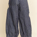 Crochet Applique Striped Barrel Pants - Plus - The Bronze Butterfly