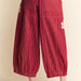 Crochet Applique Striped Barrel Pants - Plus - The Bronze Butterfly