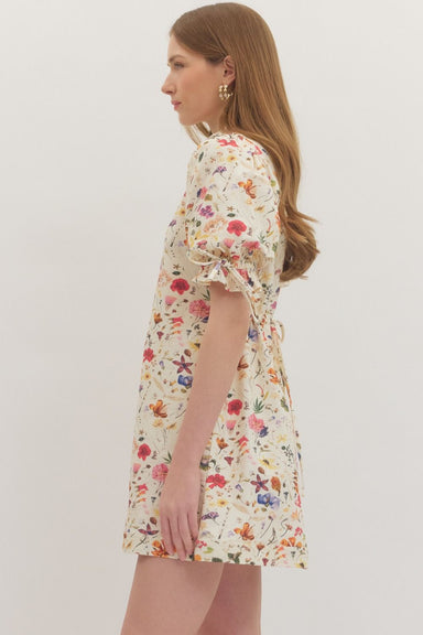 ENTRO FLORAL MINI COLLAR DRESS - The Bronze Butterfly