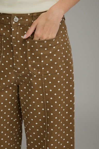 Entro Polka Dot Pant in Brown - The Bronze Butterfly