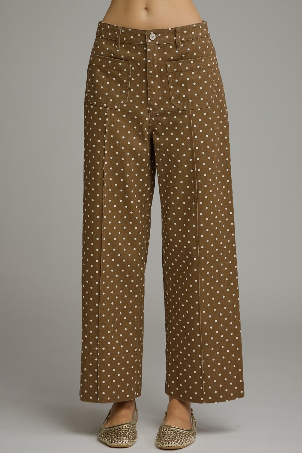 Entro Polka Dot Pant in Brown - The Bronze Butterfly