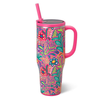Flora Rosa 40oz Mega Mug | Swig Life - The Bronze Butterfly
