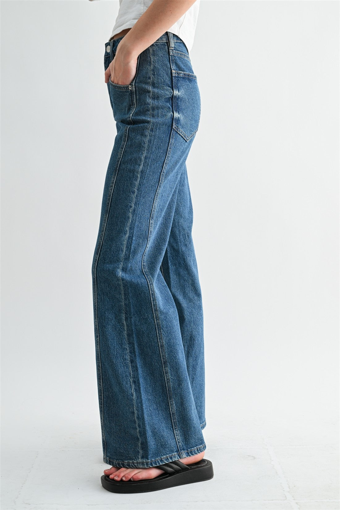 High Rise Wide Leg Side Panel Jeans | Mica Denim - The Bronze Butterfly