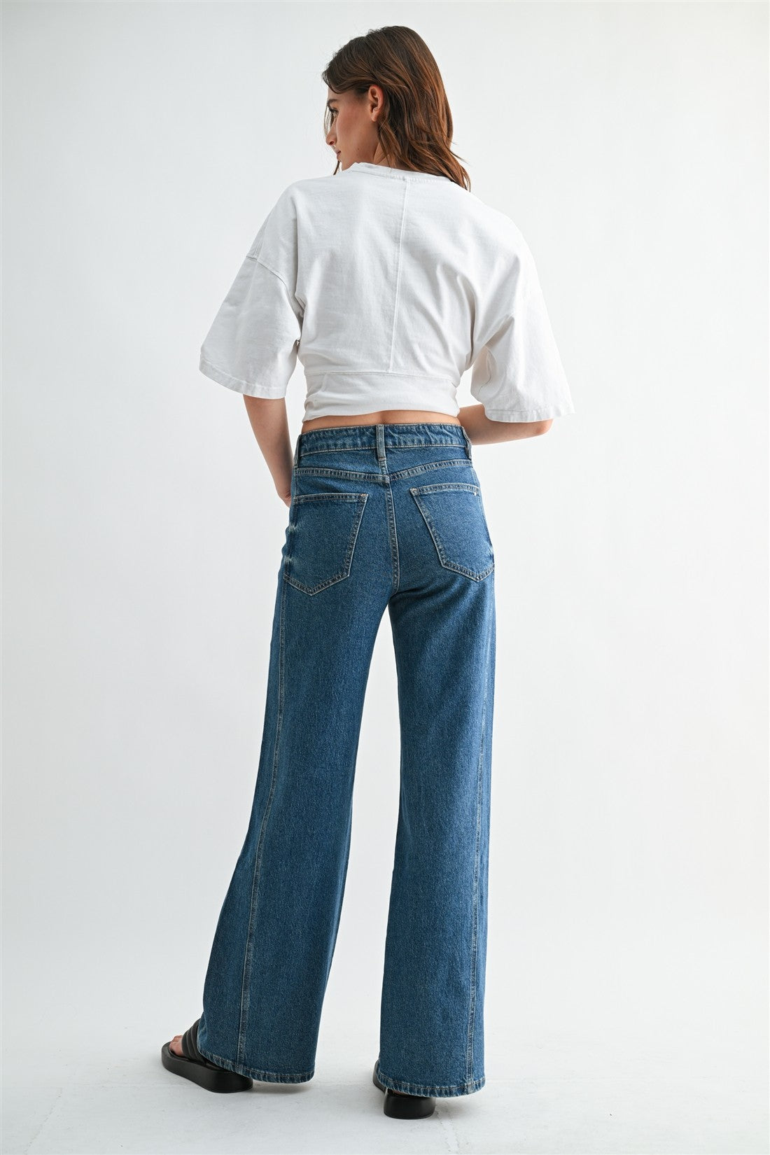 High Rise Wide Leg Side Panel Jeans | Mica Denim - The Bronze Butterfly