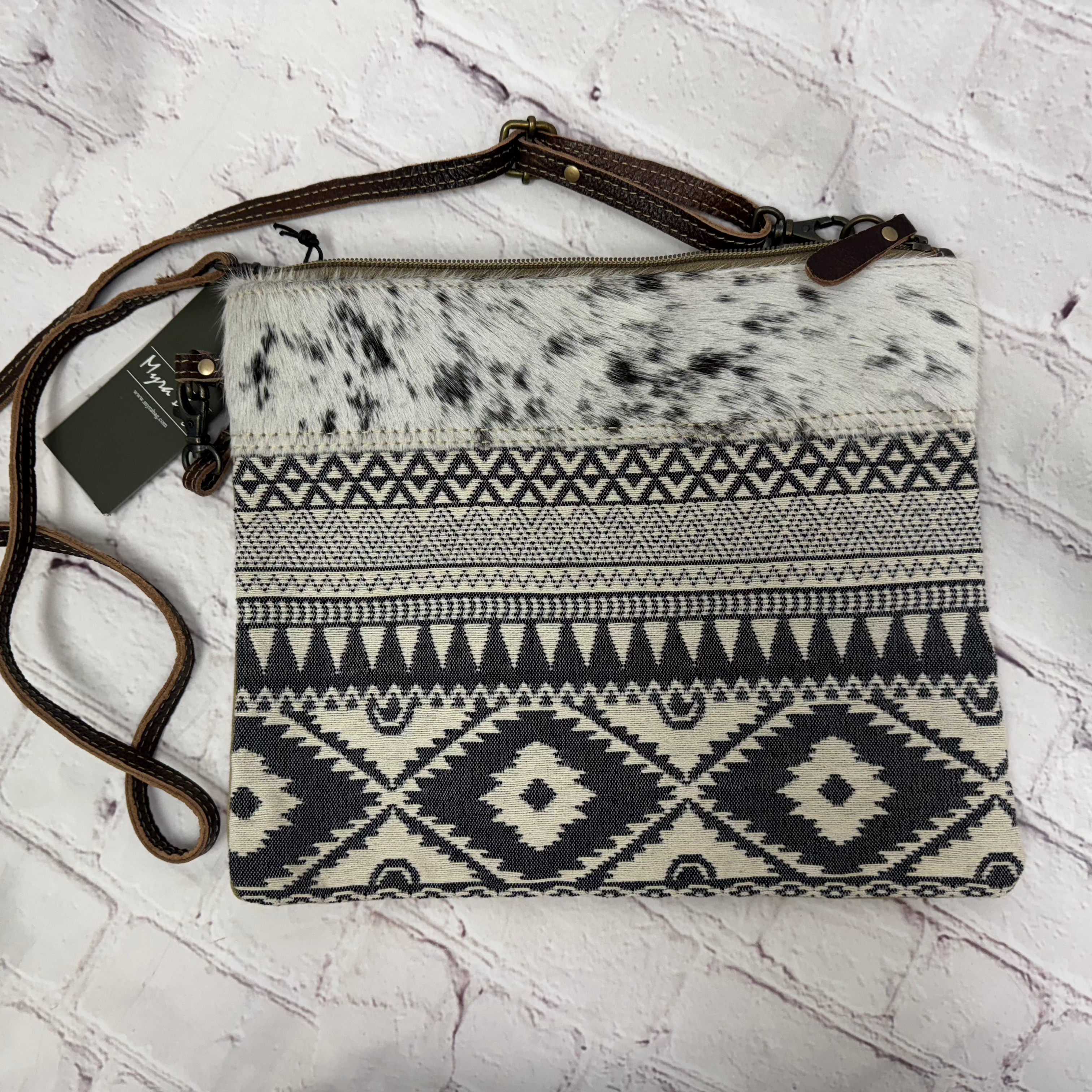 Classic Canvas and Leather Hair on Crossbody Myra