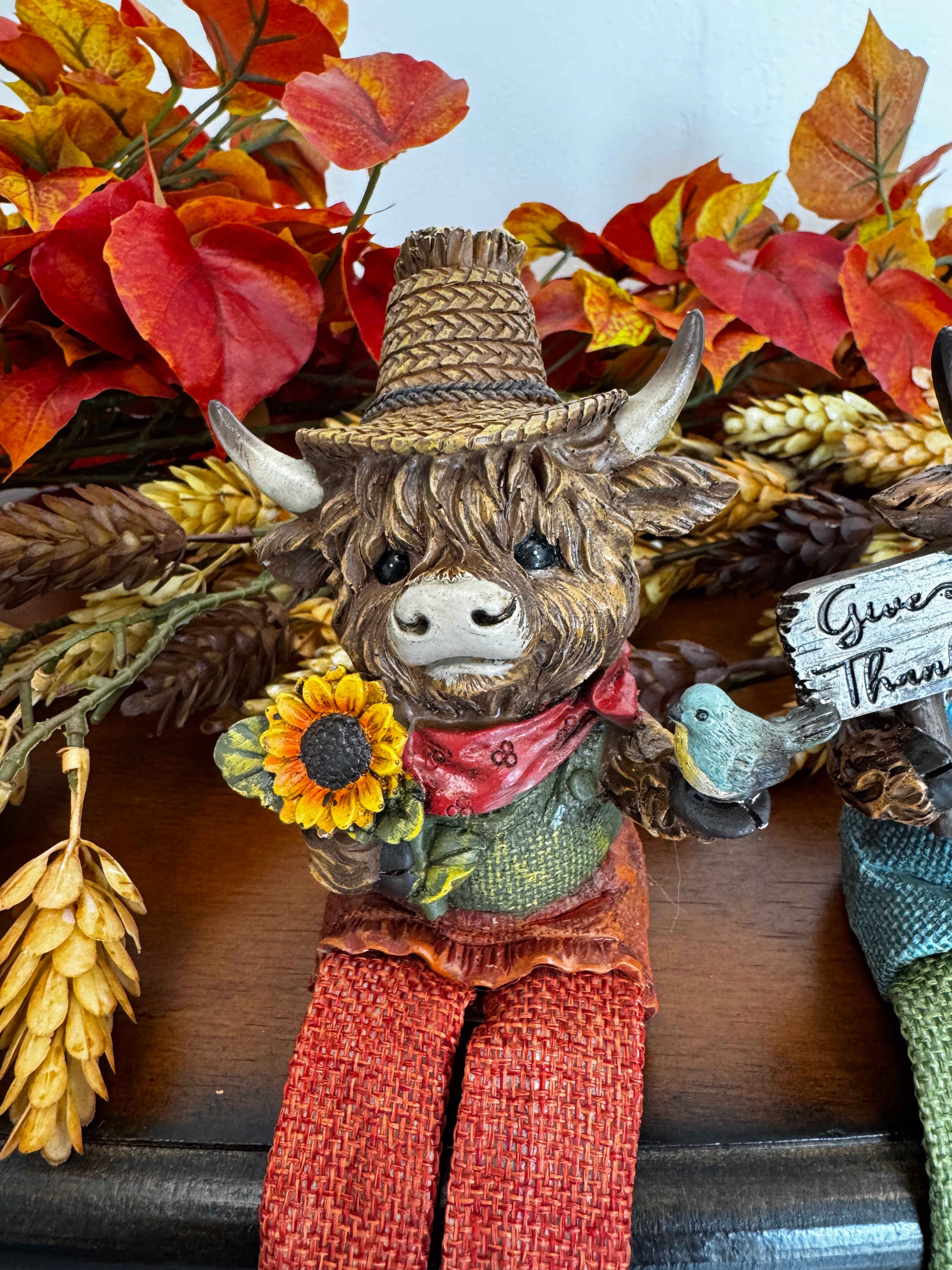 Resin Harvest Highland Cow Shelf Sitter