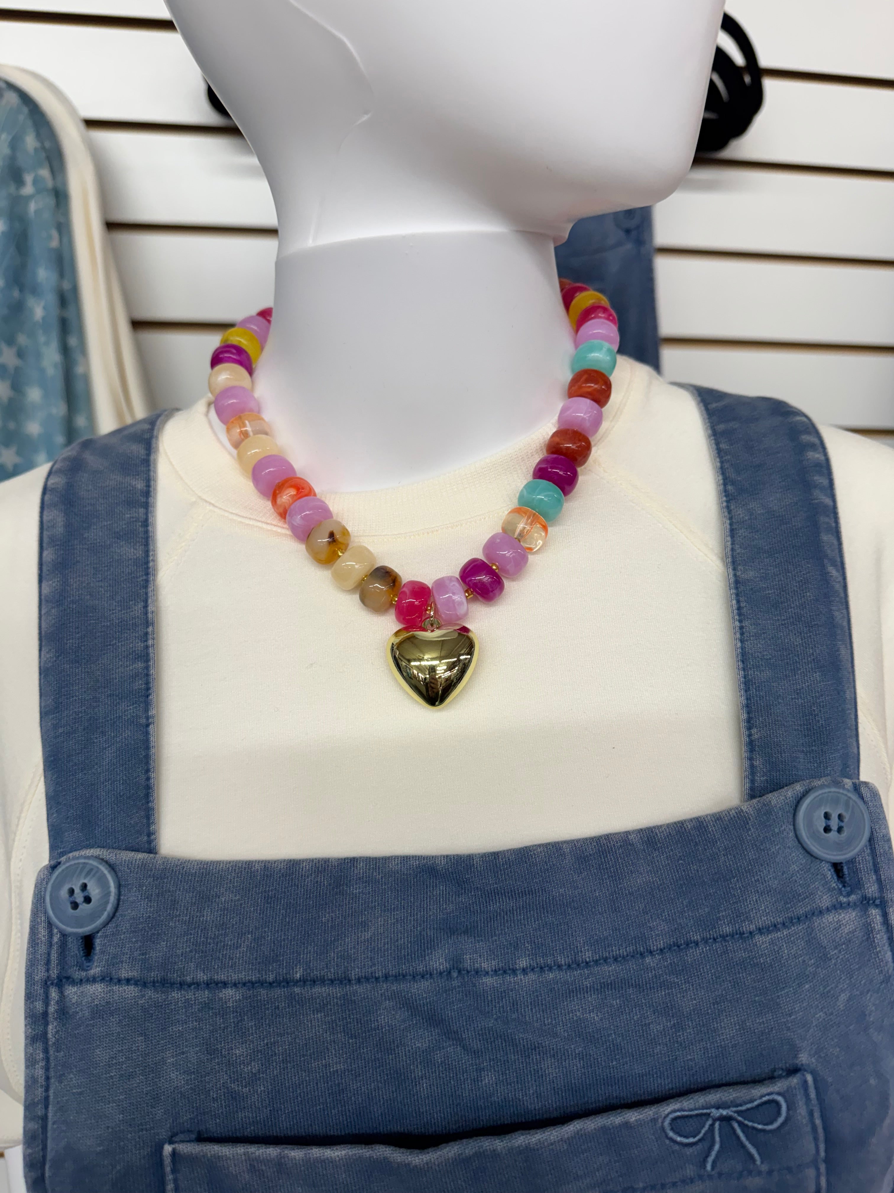 Multi Heart Beaded Necklace