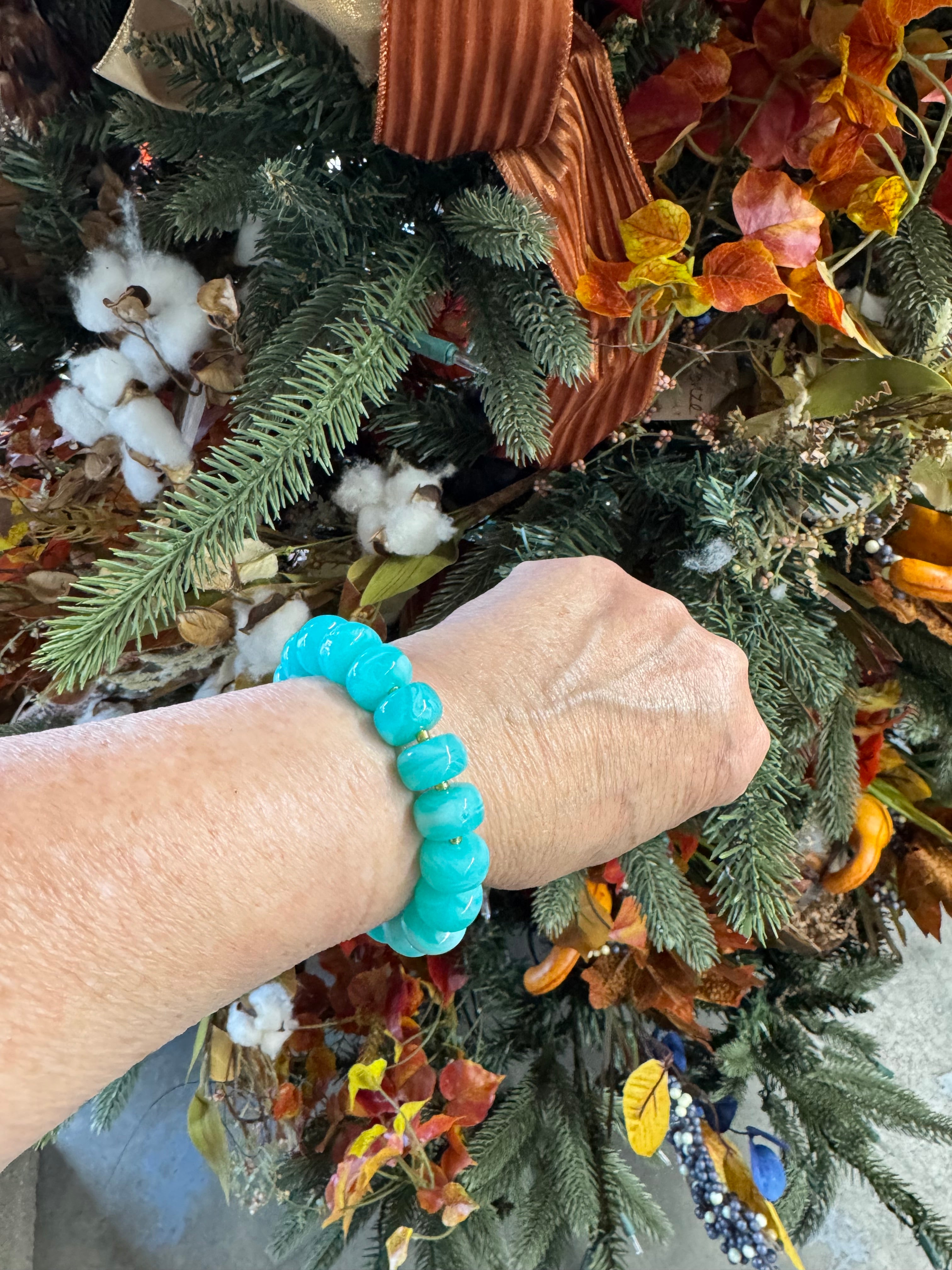 Turquoise Bead Stretch Bracelet