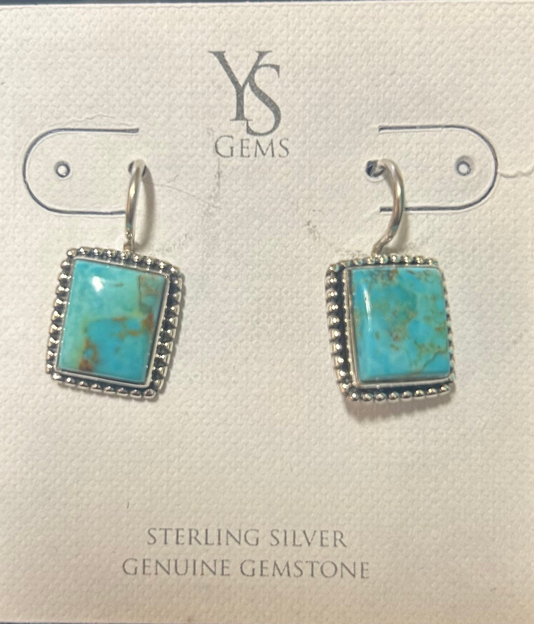 Mojave Turquoise /Drop Rectangular Earrings