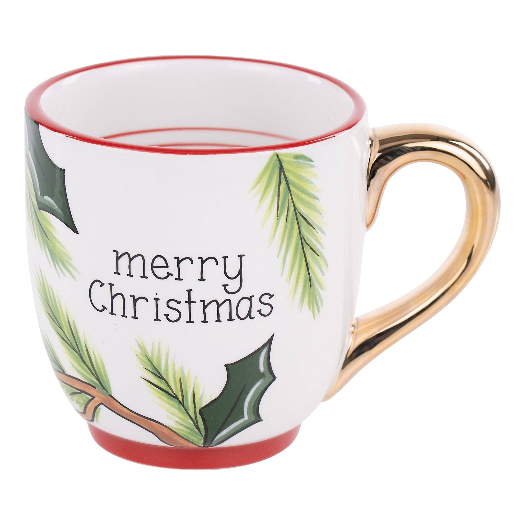 Merry Christmas Cardinal Branches Mug  - The Bronze Butterfly