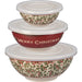 Merry Christmas Nesting Bowl Set with Lids - The Bronze Butterfly