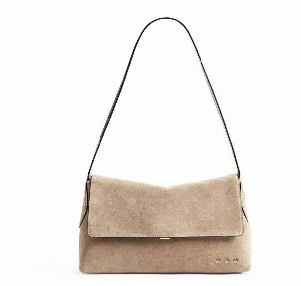 Miranda Faux Suede Flap Crossbody Bag - The Bronze Butterfly