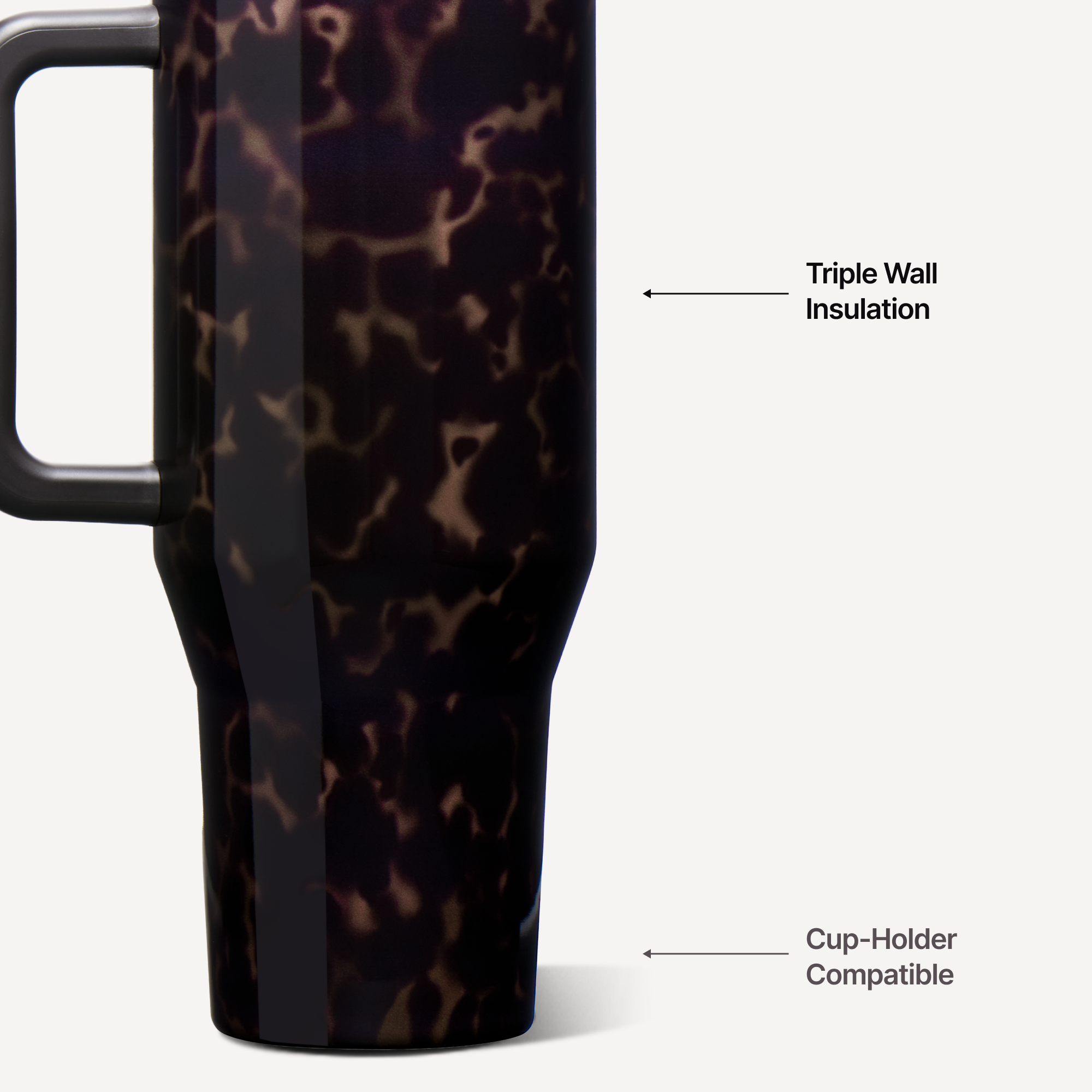 Mocha Tortoise HydroJug 32oz Traveler Tumbler - The Bronze Butterfly