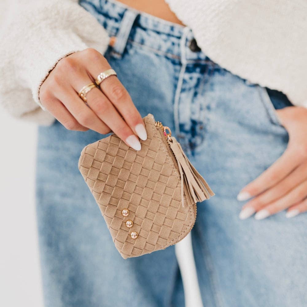 Paris Faux Suede Card Wallet - The Bronze Butterfly