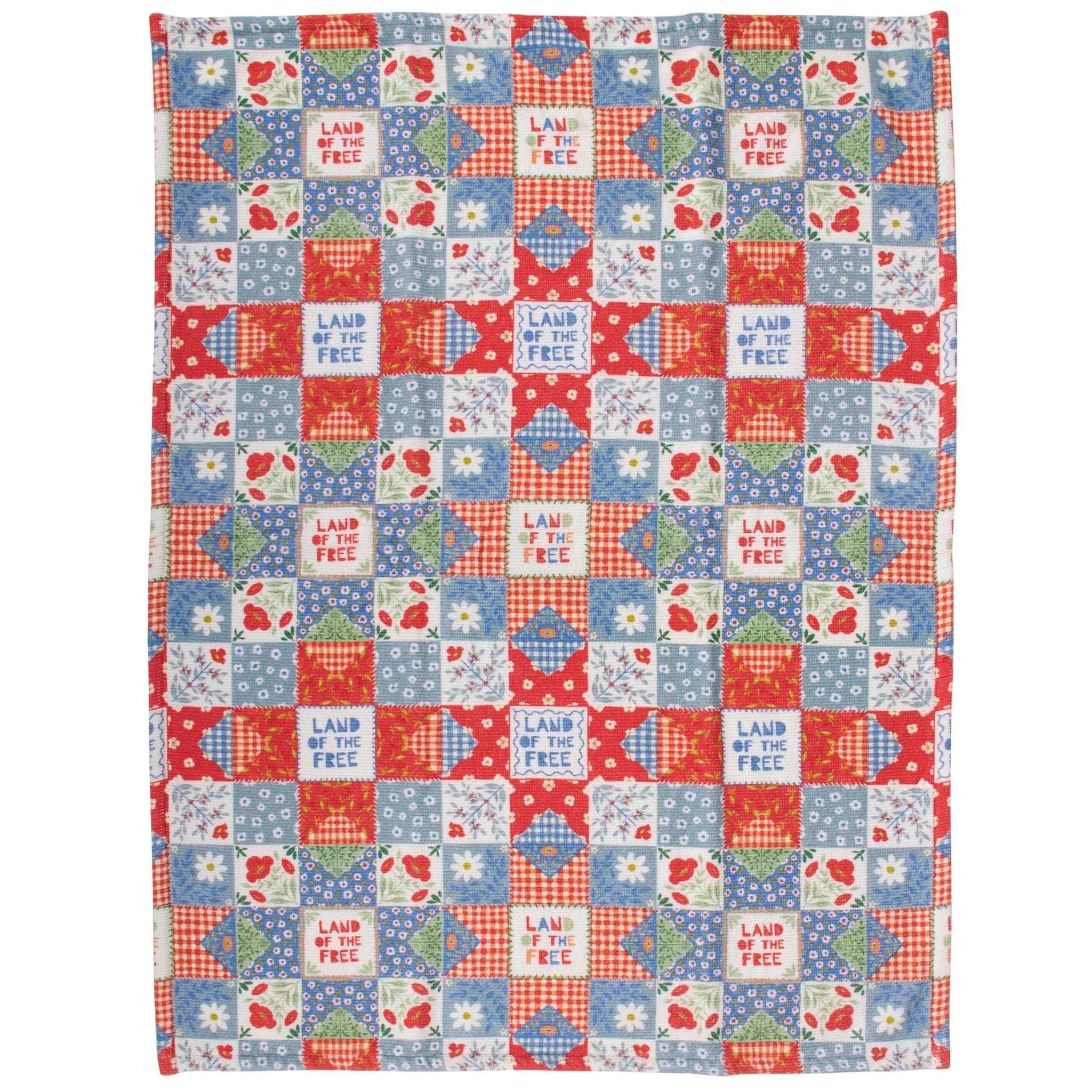  Patriotic Kitchen Towel Land Of The Free | Folk Art | The Bronze Butterfly