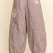 Peace Sign Applique Striped Balloon Pants - The Bronze Butterfly