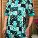 Ranch Patchwork Print Top & Shorts Set - Daisy & Turquoise - The Bronze Butterfly