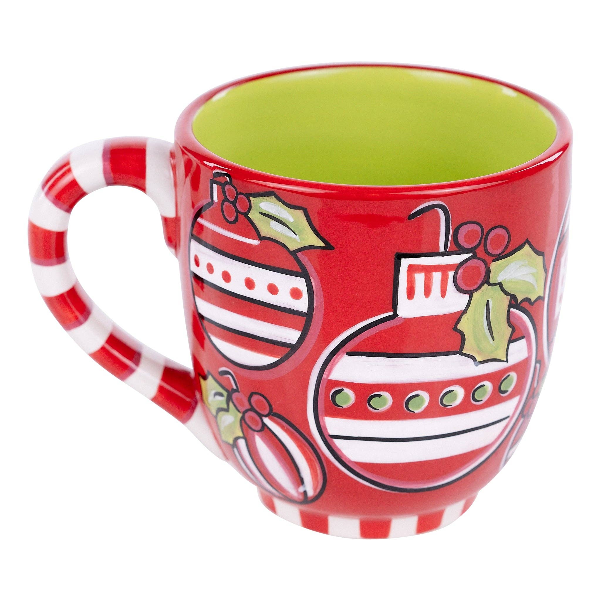 Red & White Holly Ornament Mug - The Bronze Butterfly
