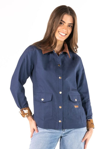 Simply Southern Darling Printed Barn Jacket | Navy - The Bronze Butterfly