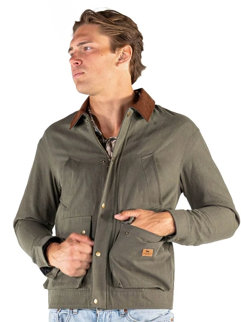 Simply Southern Men's Plaid Lined Jacket in Olive - The Bronze Butterfly