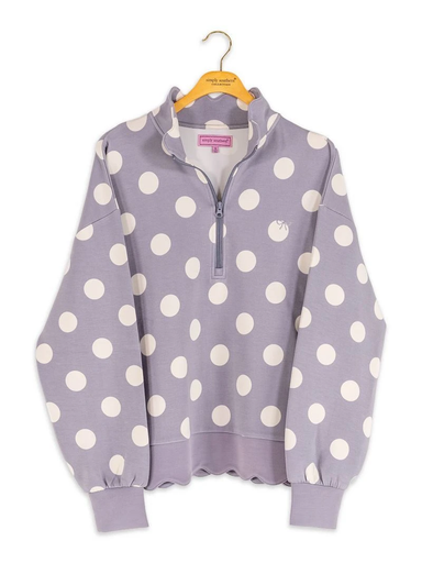 Simply Southern Scallop Plunge Pullover - Gray - The Bronze Butterfly
