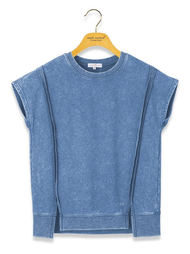 Simply Southern Washed Modal Jersey Tee in Blue - The Bronze Butterfly