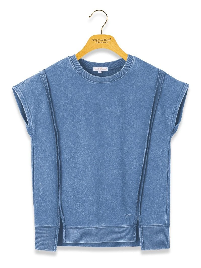Simply Southern Washed Modal Jersey Tee in Blue - The Bronze Butterfly