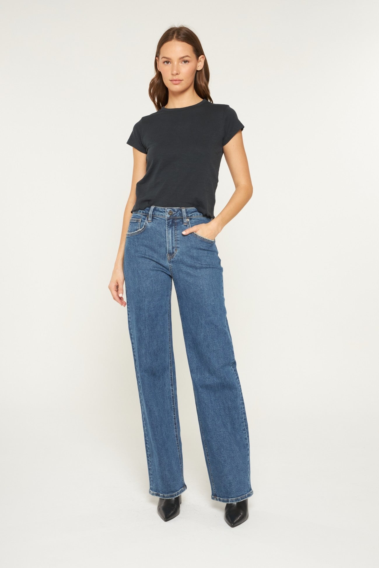 Super High Rise Loose Straight Jeans | Real Indigo | Mica Denim - The Bronze Butterfly