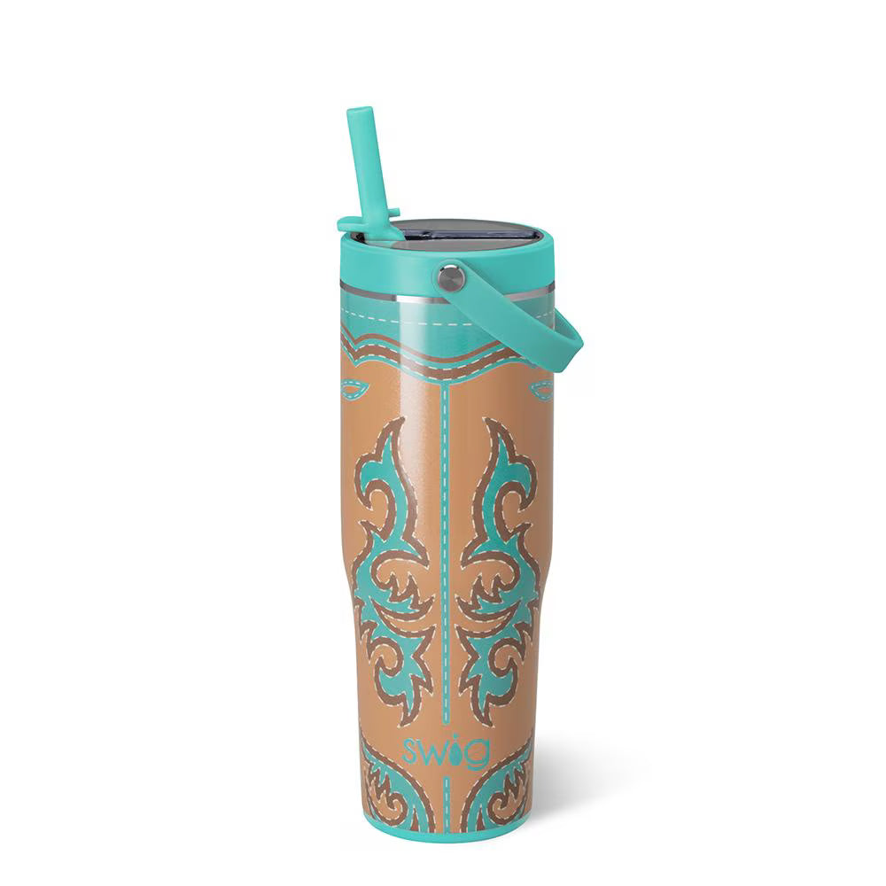  Swig Boot Scootin' Turquoise 30oz To-Go Tumbler | Bronze Butterfly