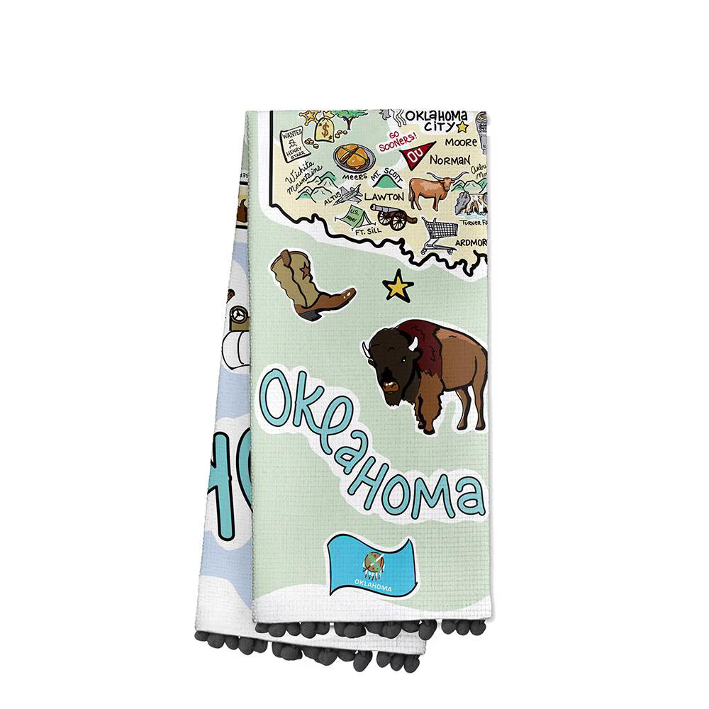 Swig State Tea Towel - Oklahoma - The Bronze Butterfly
