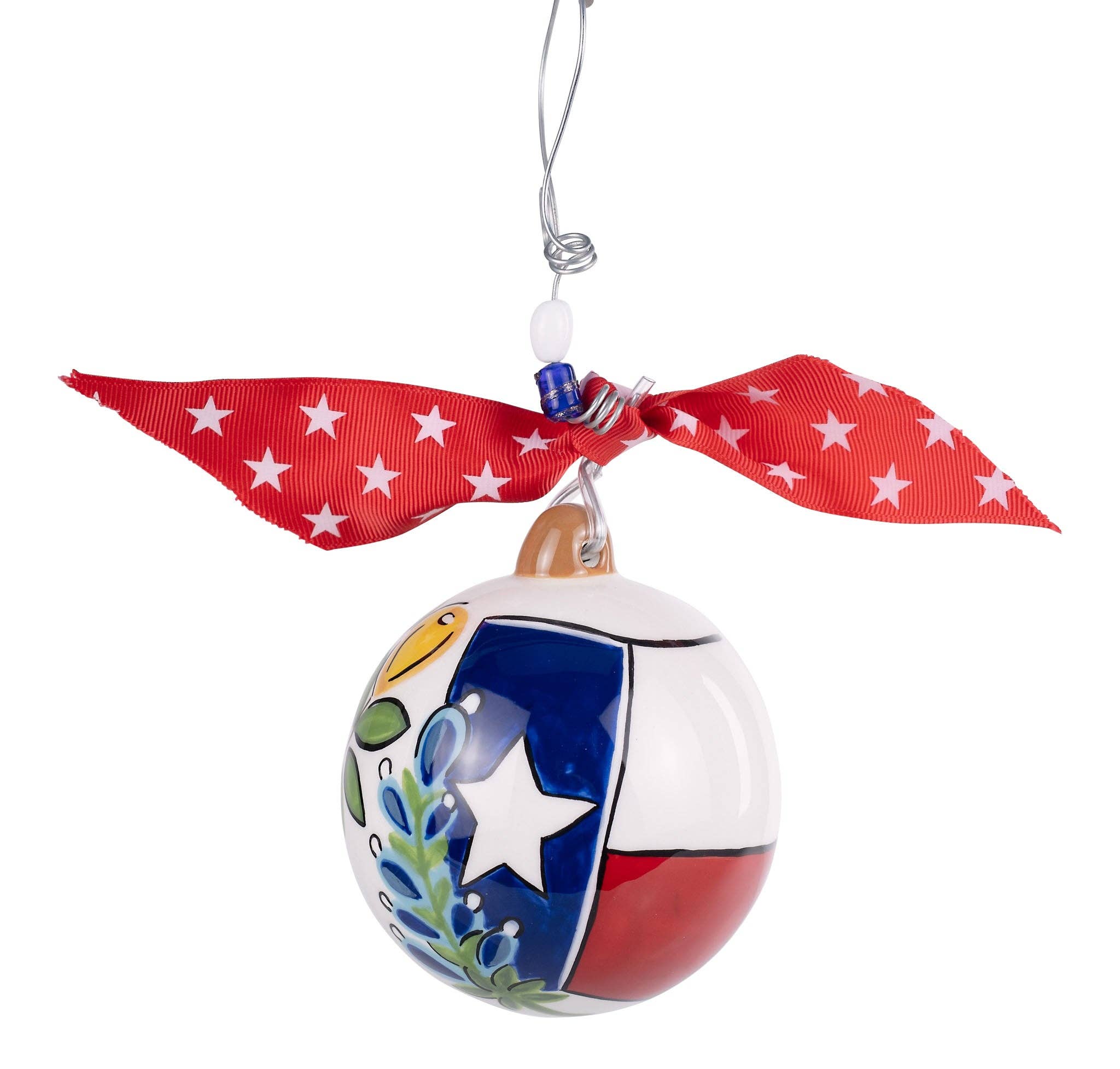 Texas Flag & Yellow Rose Ornament - The Bronze Butterfly