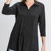 Three-Quarter Sleeve Mandarin Collar Hi-Low Top - The Bronze Butterfly
